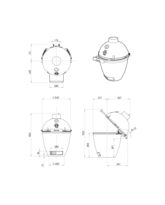 Big Green Egg Large - Pack avec table acacia