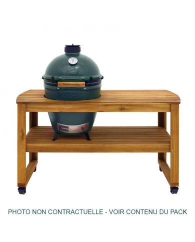 Big Green Egg Large - Pack avec table acacia
